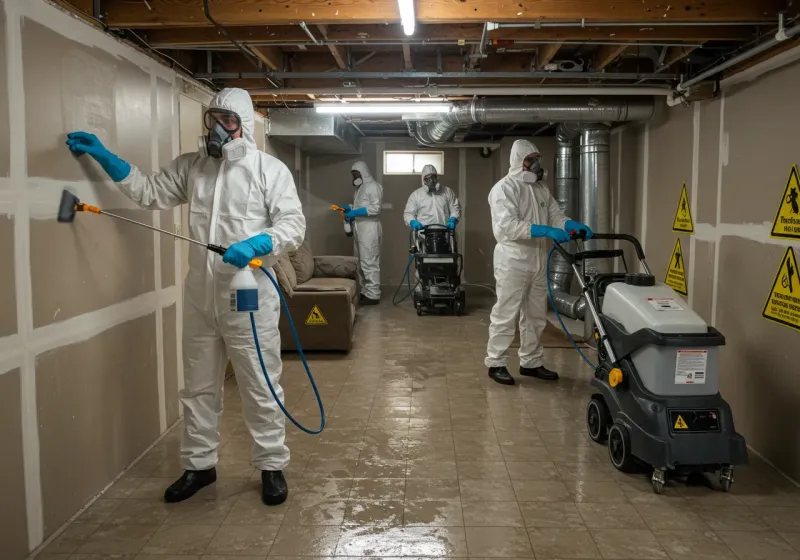 Basement Moisture Removal and Structural Drying process in Franconia, VA
